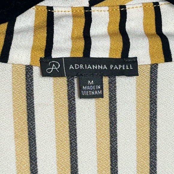 Adrianna Papell Cream and Gold Striped Blouse - Picture 4 of 8